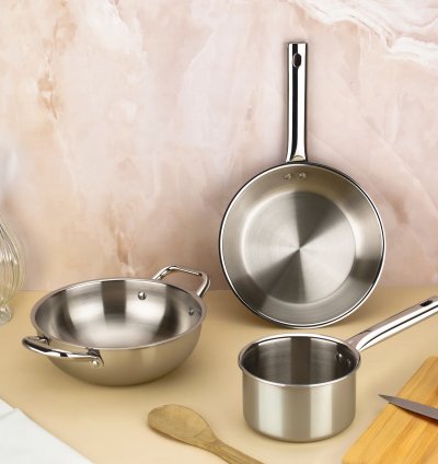 Uninox Triply Combo (Kadhai, Frypan & Saucepan)