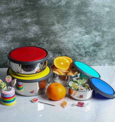 Uninox Double Mould Stainless Steel Bowl Set – 4 Pcs